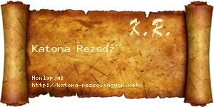 Katona Rezső névjegykártya